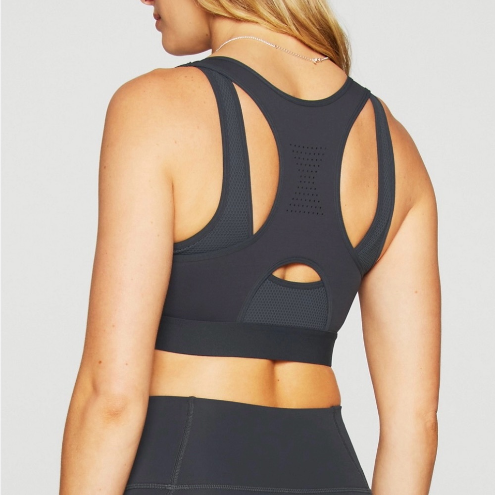 Fabletics Midnight Front Zip High Impact Sports B… - image 2